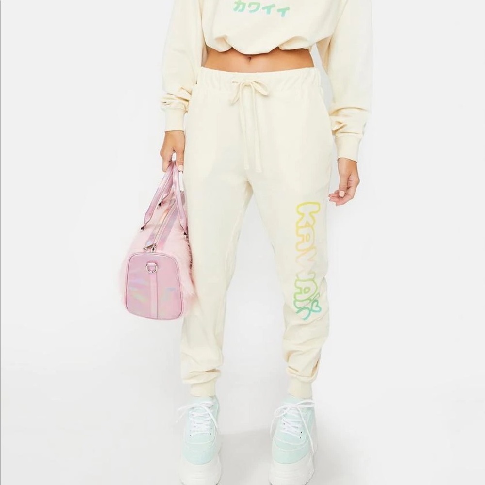 NWT Tokidoki: Rare 🔥 XS/Medium White Kawaii Tokimeki Fleece Drawstring Joggers